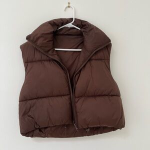 Brown puffer vest